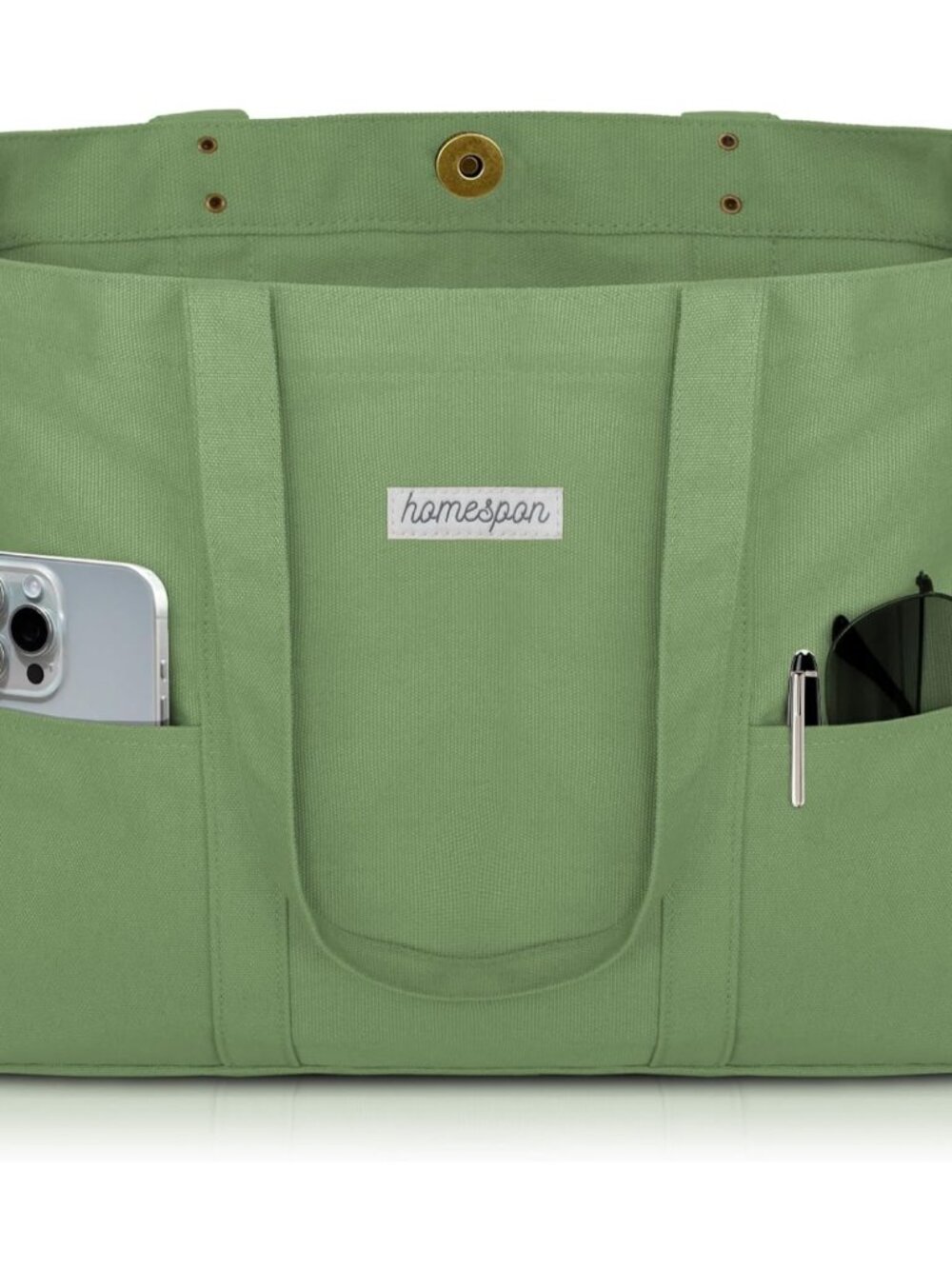 Large Canvas Tote Bag, Magnetic Work Laptop Pack for Women